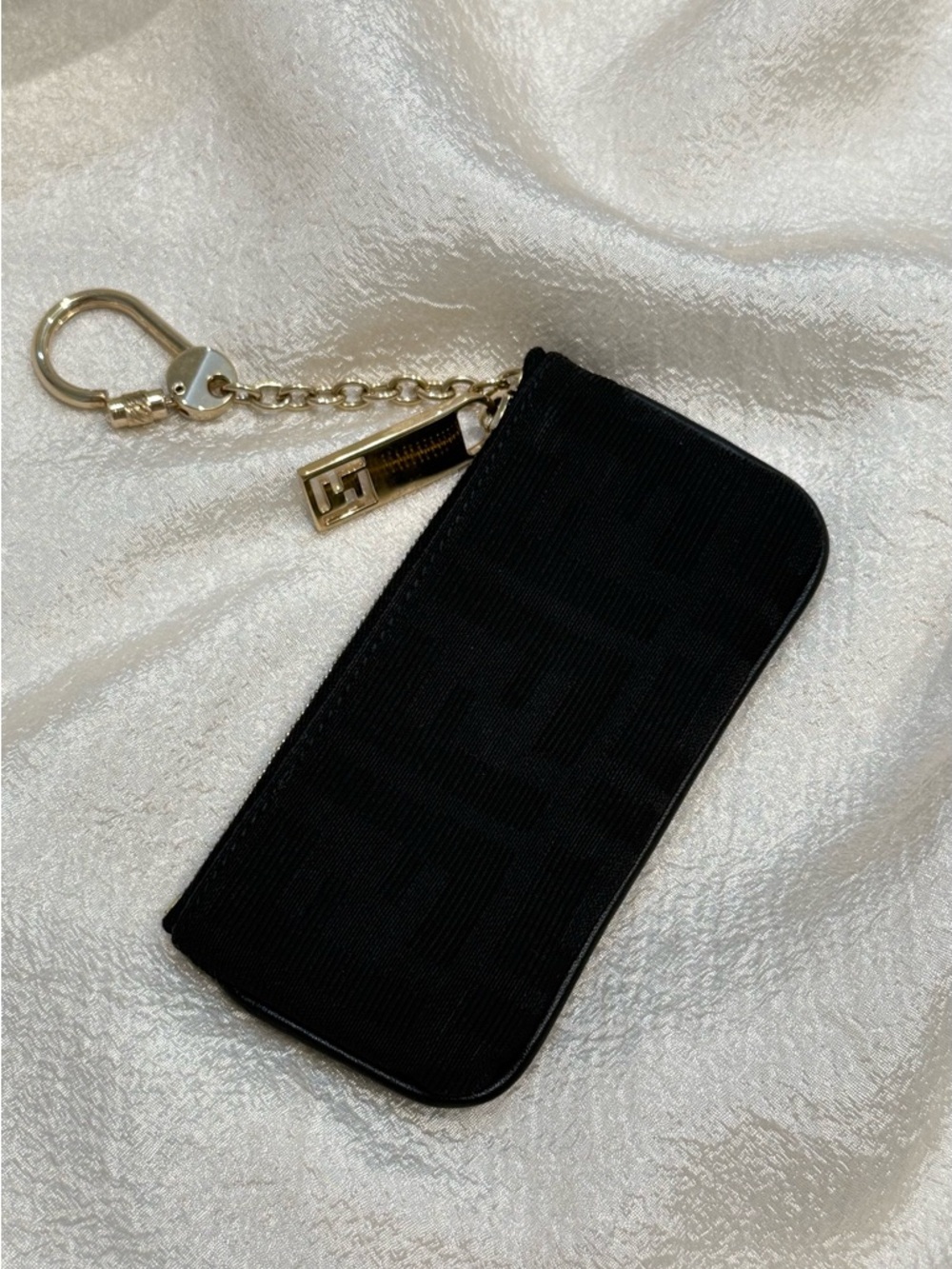 Authentic Fendi Zucca Canvas Key Coin Case Pouch Black - Picture 8 of 15